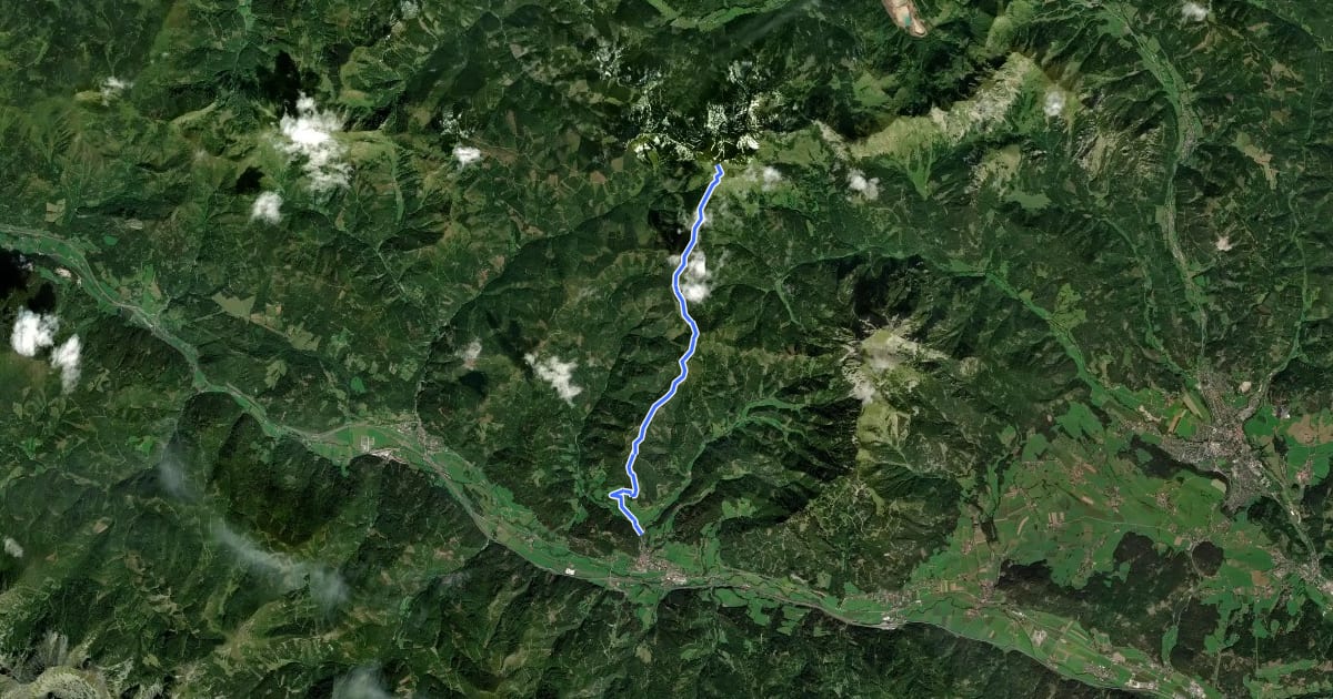 Маршрут Wanderweg 681 на спутниковом снимке