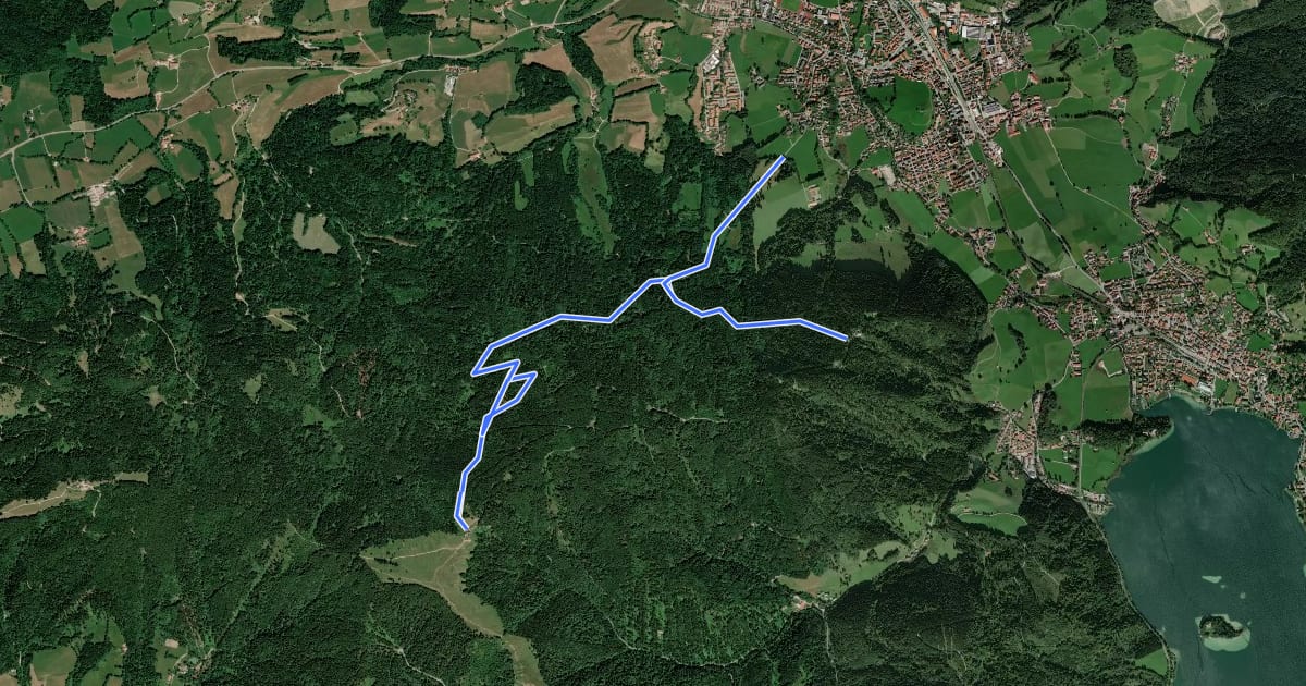 Маршрут Wanderweg 682 - Bayrische Voralpen на спутниковом снимке