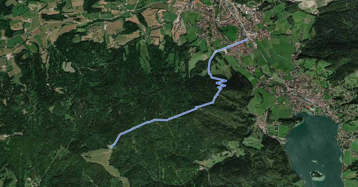 Маршрут Wanderweg 682a - Bayrische Voralpen на спутниковом снимке