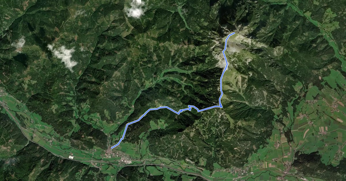 Маршрут Wanderweg 690 на спутниковом снимке