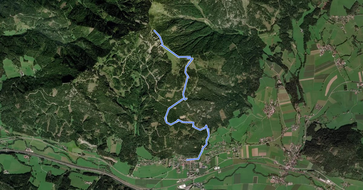 Маршрут Wanderweg 691 на спутниковом снимке