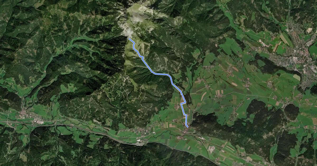 Маршрут Wanderweg 692 на спутниковом снимке