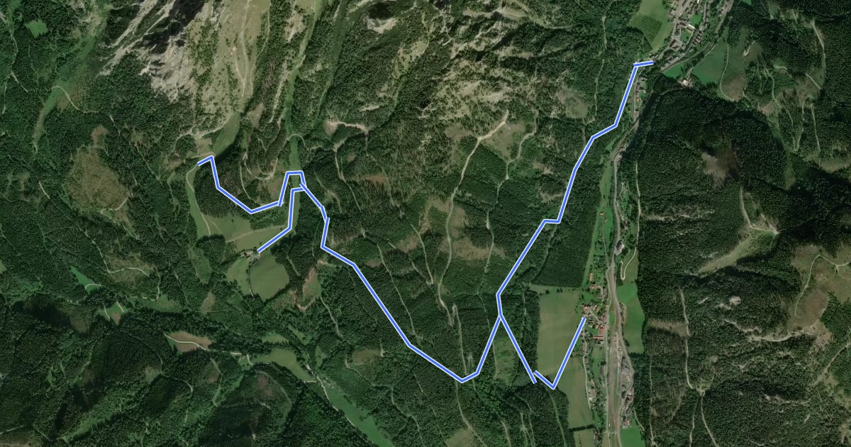 Маршрут Wanderweg 696 на спутниковом снимке