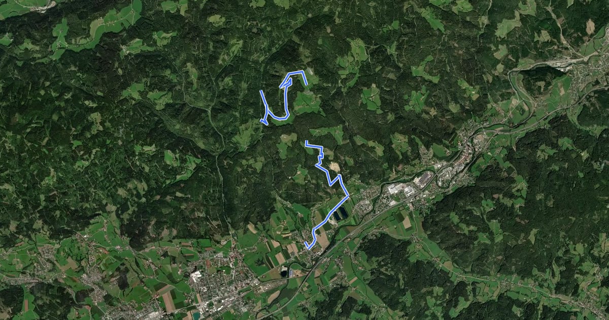 Маршрут Wanderweg 7 на спутниковом снимке