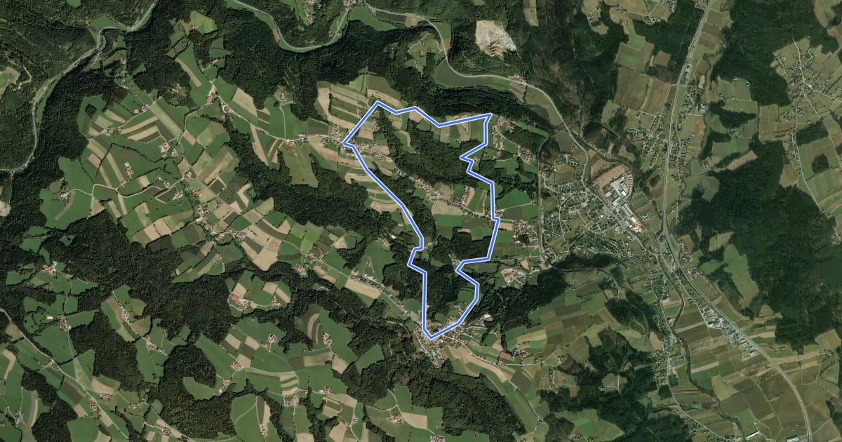 Маршрут Wanderweg 7 на спутниковом снимке