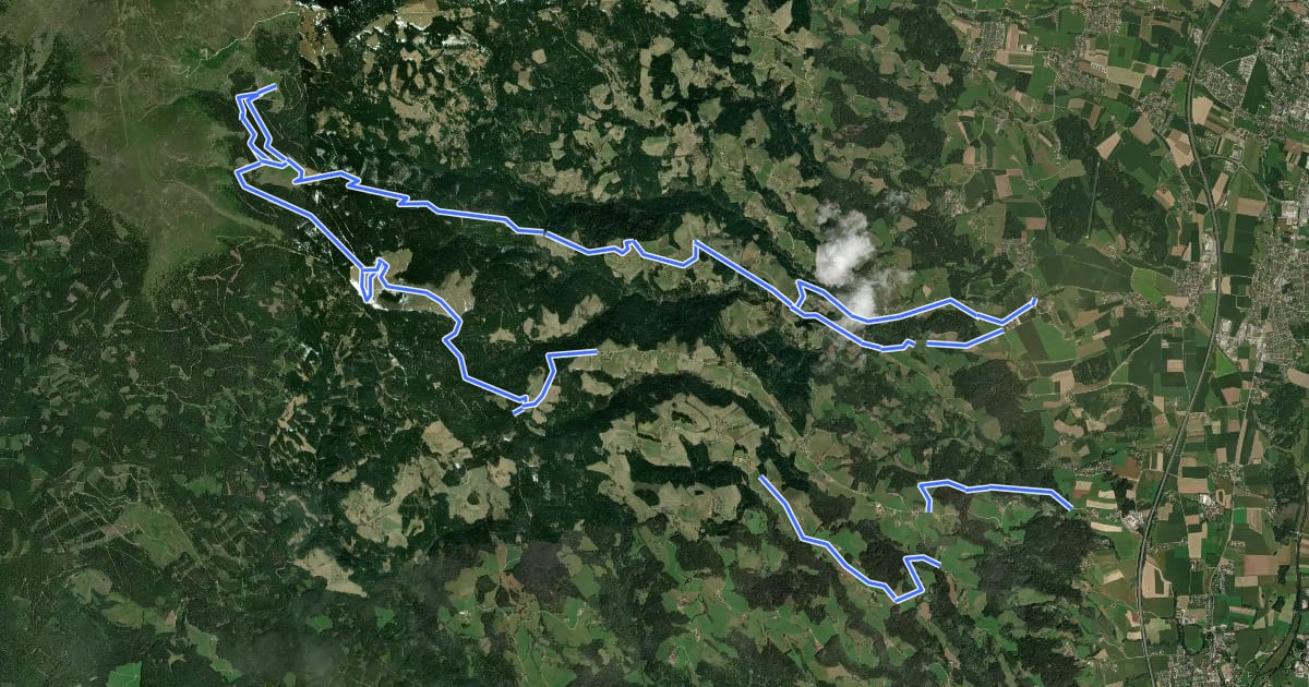 Маршрут Wanderweg 7 на спутниковом снимке
