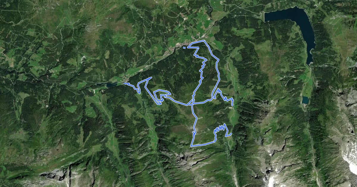 Маршрут Wanderweg 7 - Gerlos на спутниковом снимке