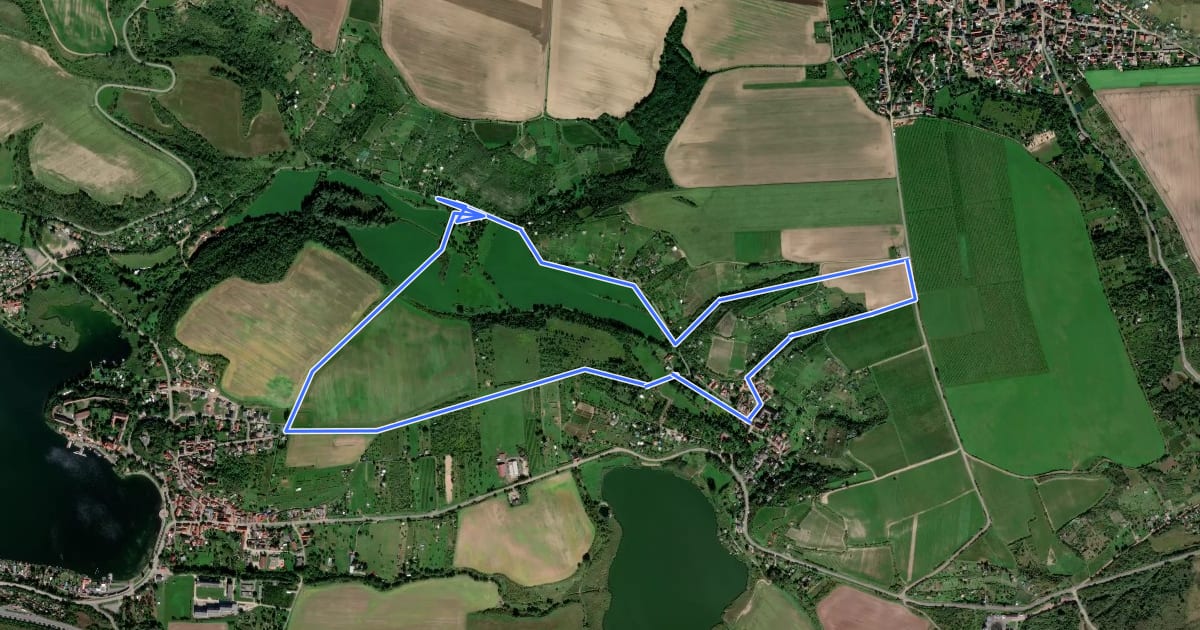 Маршрут Wanderweg 7 Höhnstedt на спутниковом снимке