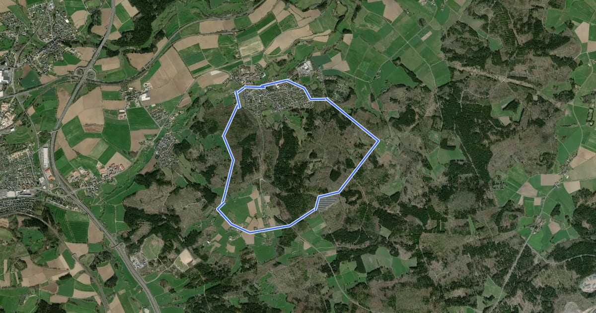 Маршрут Wanderweg 7 Marktredwitz на спутниковом снимке