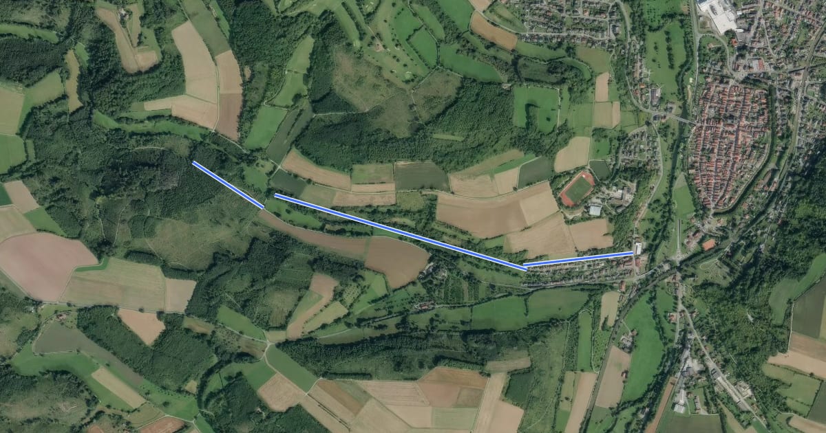Маршрут Wanderweg 7 Quellen bei Lügde на спутниковом снимке