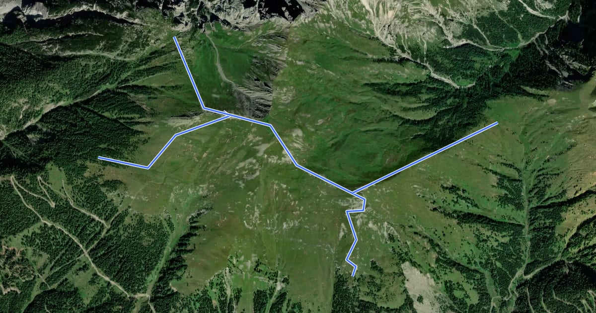 Маршрут Wanderweg 7 Riebenkofel на спутниковом снимке