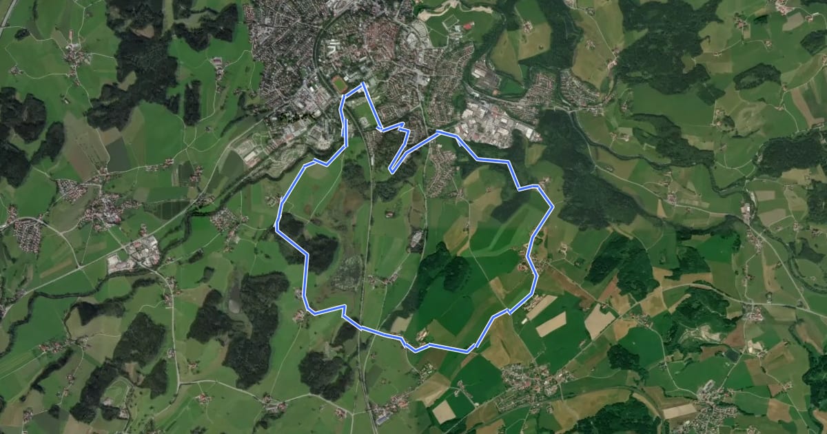 Маршрут Wanderweg 7 Wangen im Allgäu на спутниковом снимке
