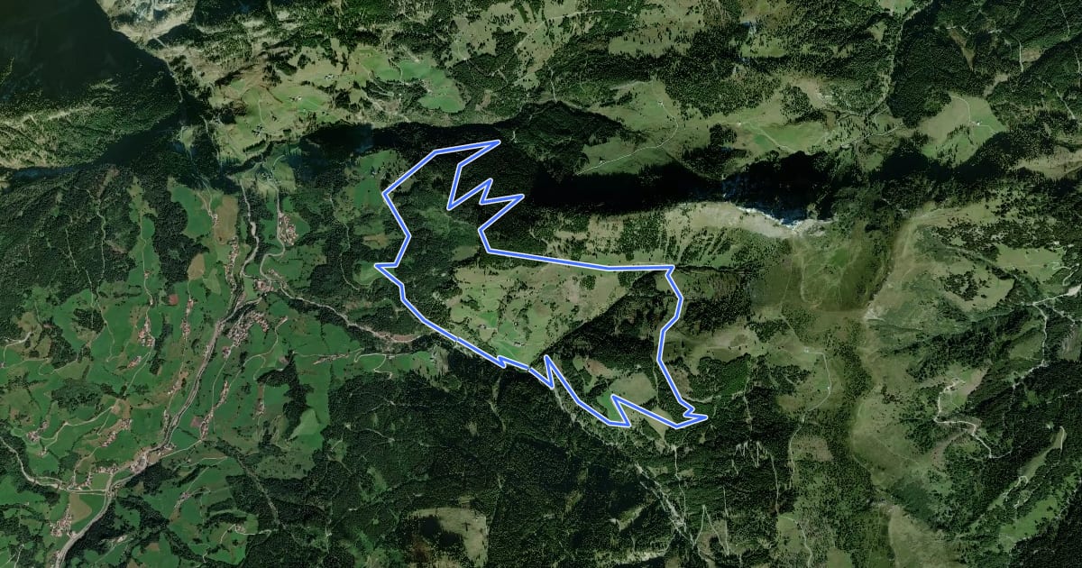 Маршрут Wanderweg 70 на спутниковом снимке