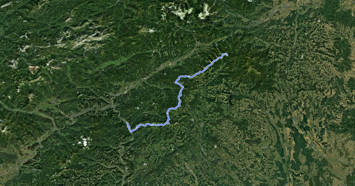 Маршрут Wanderweg 702 на спутниковом снимке