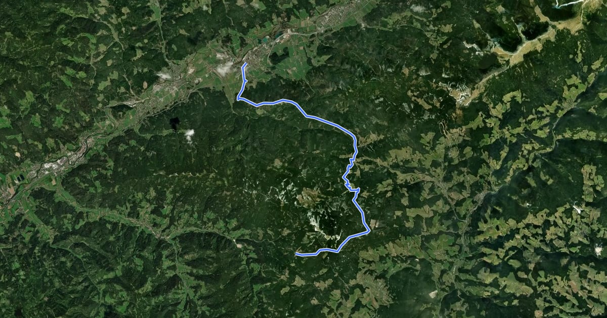 Маршрут Wanderweg 706B на спутниковом снимке