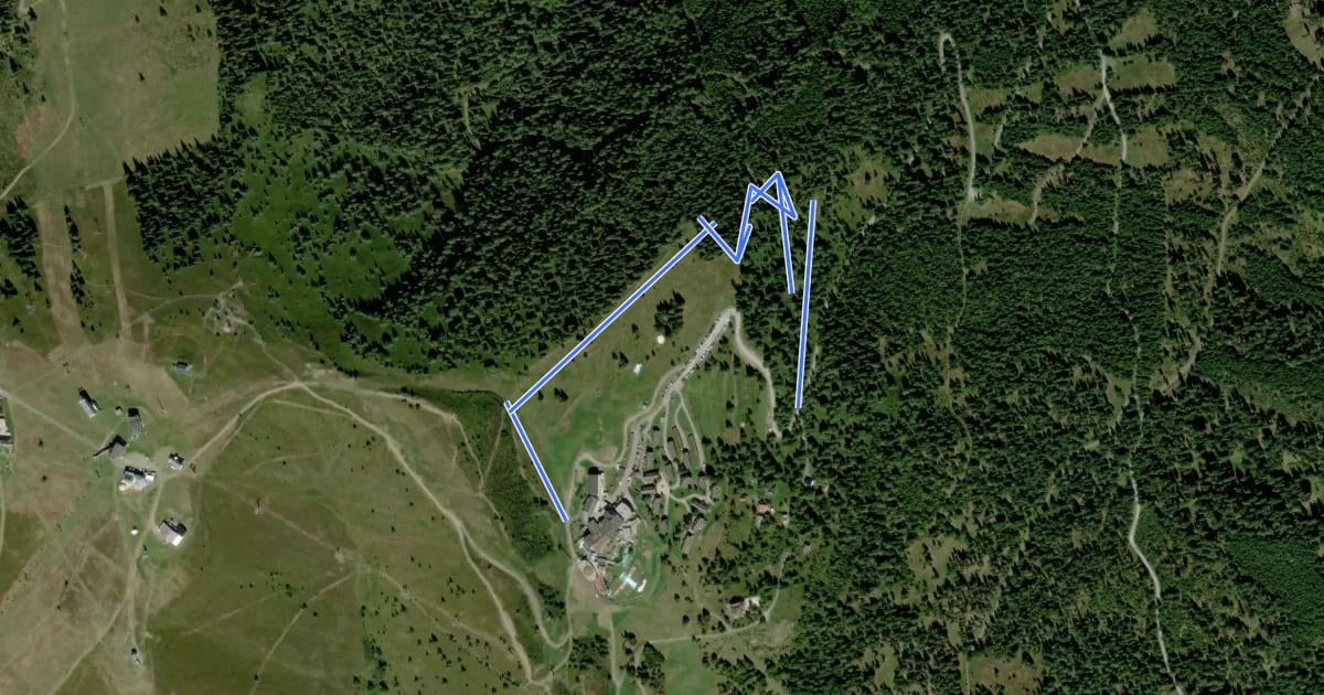 Маршрут Wanderweg 71 на спутниковом снимке