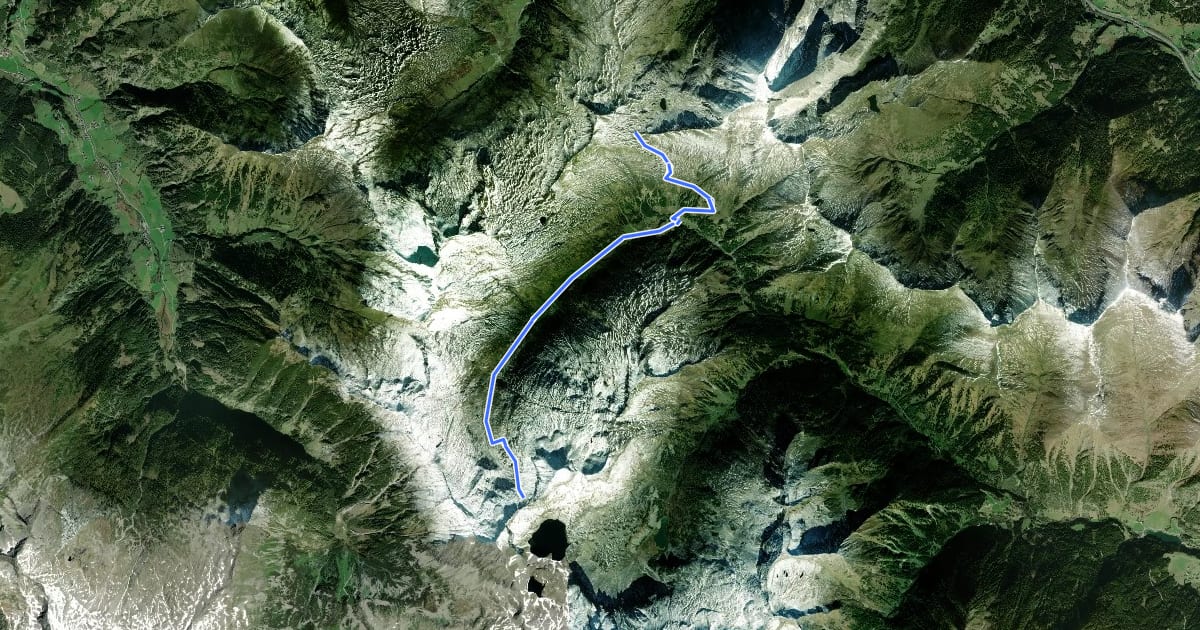 Маршрут Wanderweg 711 на спутниковом снимке