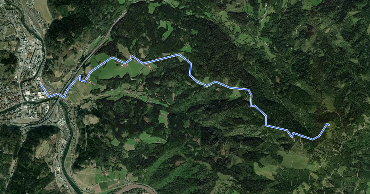 Маршрут Wanderweg 711 на спутниковом снимке