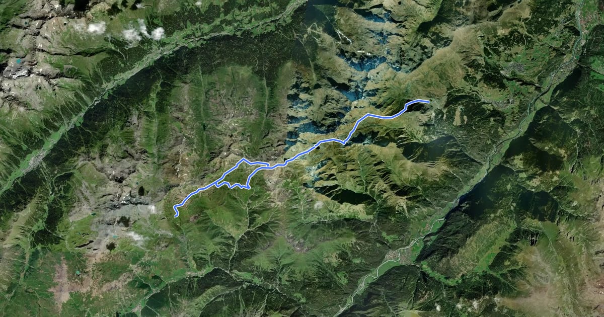 Маршрут Wanderweg 712 на спутниковом снимке