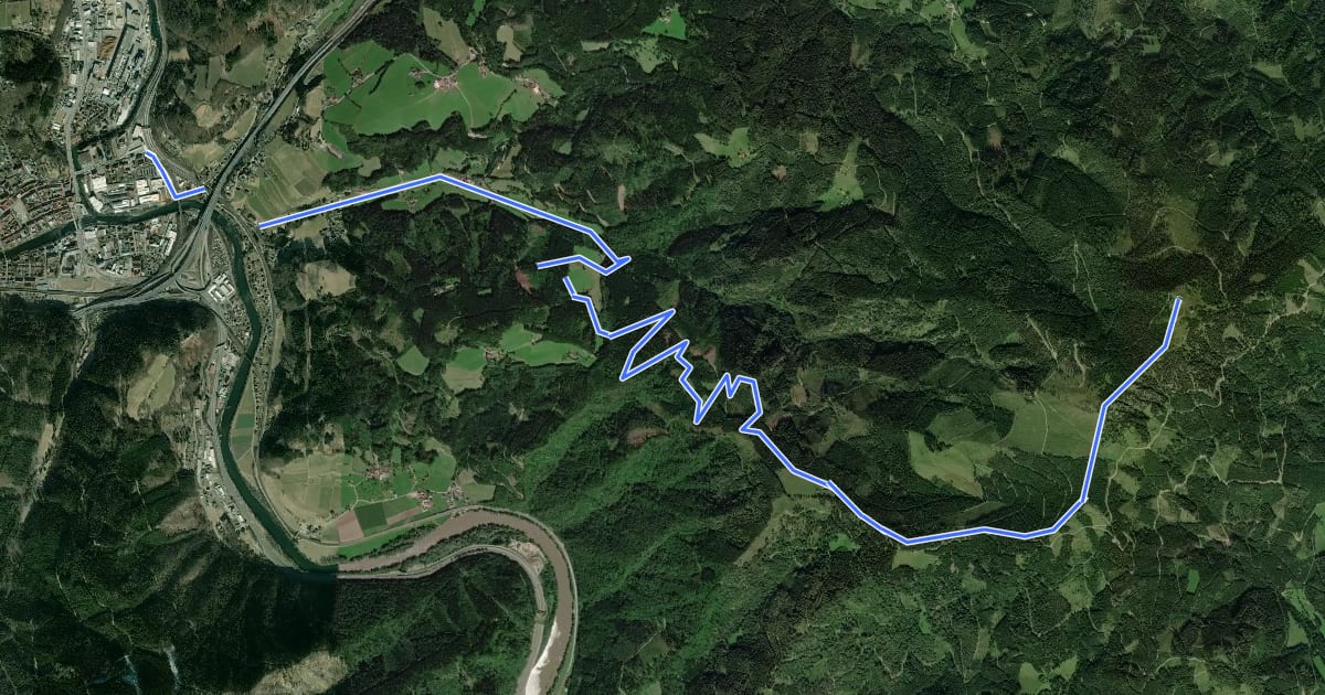 Маршрут Wanderweg 712 на спутниковом снимке