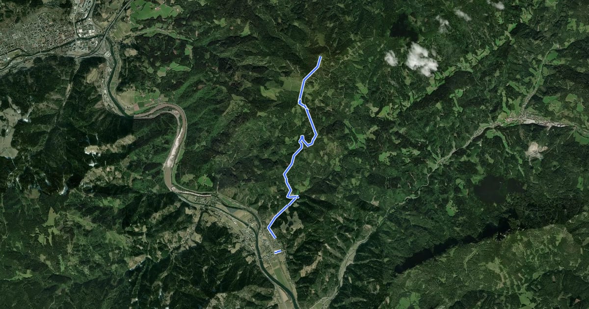 Маршрут Wanderweg 713 на спутниковом снимке