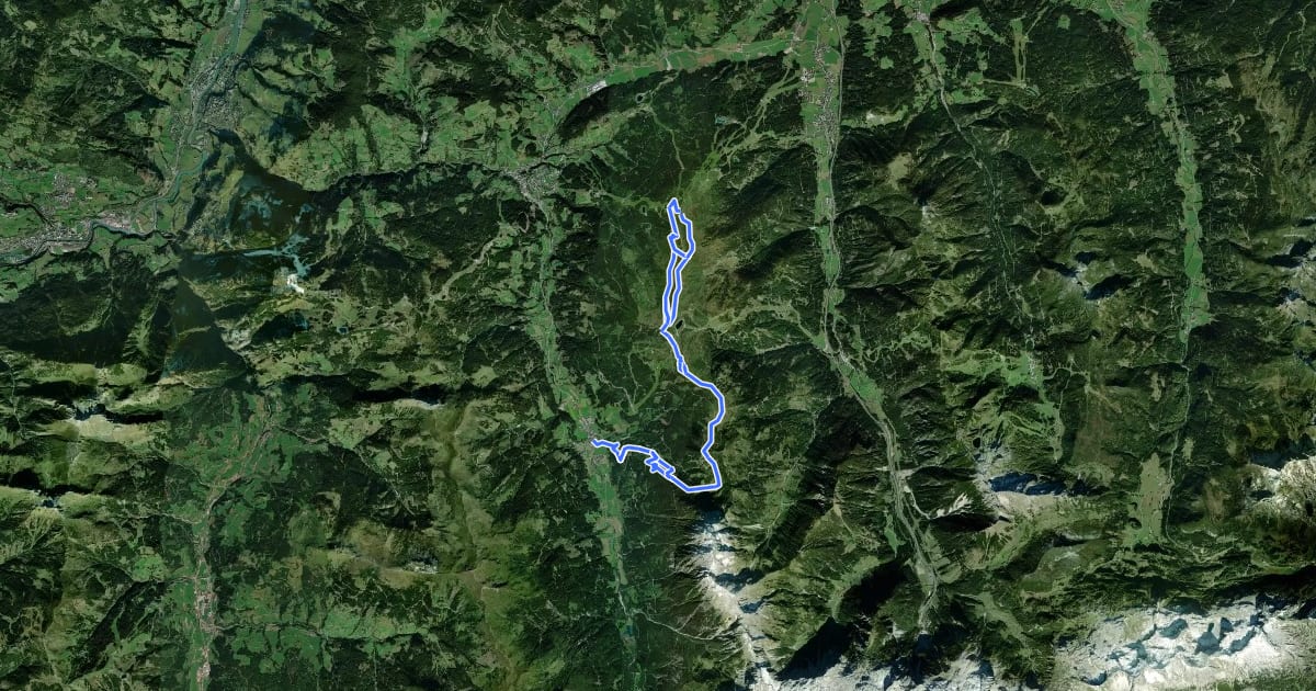 Маршрут Wanderweg 714 на спутниковом снимке