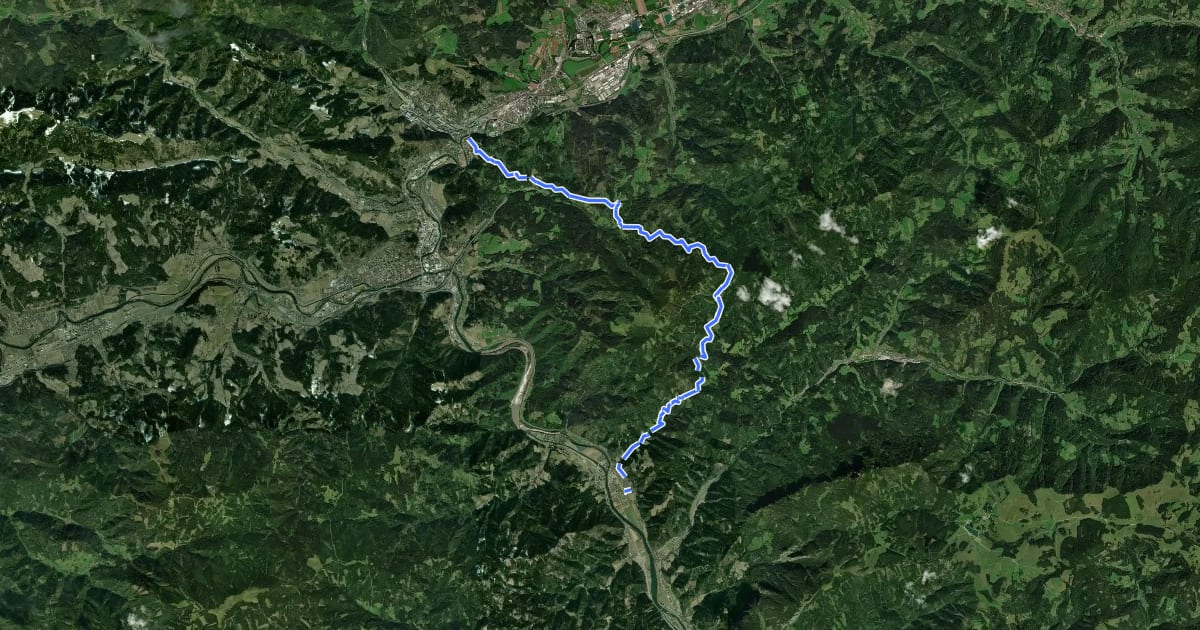 Маршрут Wanderweg 714 на спутниковом снимке