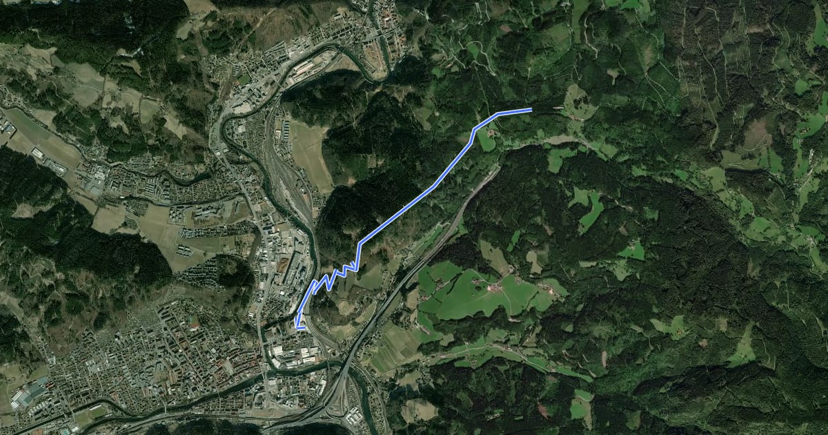Маршрут Wanderweg 714a на спутниковом снимке