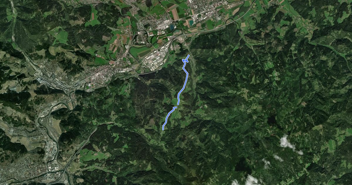 Маршрут Wanderweg 717 на спутниковом снимке