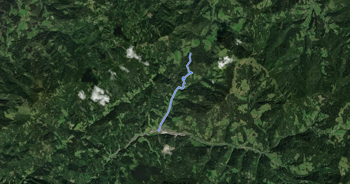 Маршрут Wanderweg 719 на спутниковом снимке