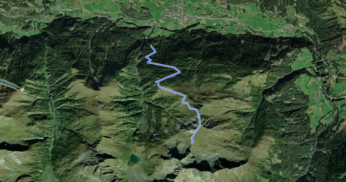 Маршрут Wanderweg 72 на спутниковом снимке