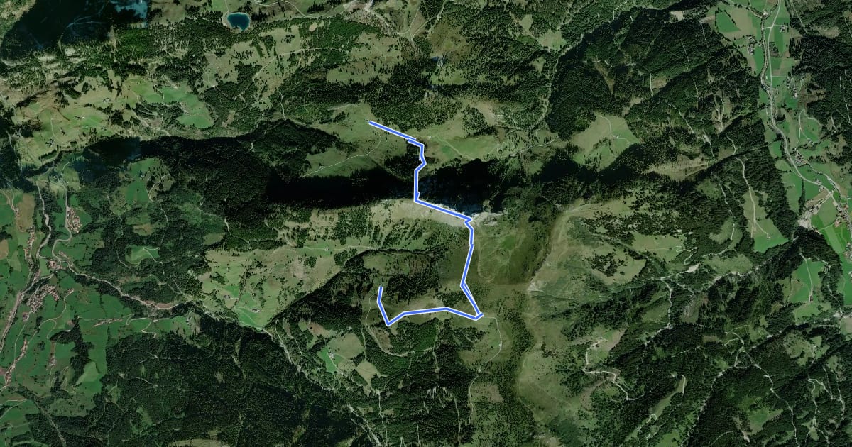 Маршрут Wanderweg 72 на спутниковом снимке