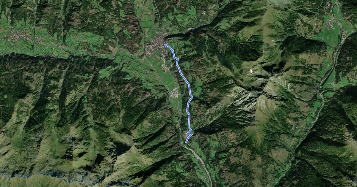 Маршрут Wanderweg 72 на спутниковом снимке