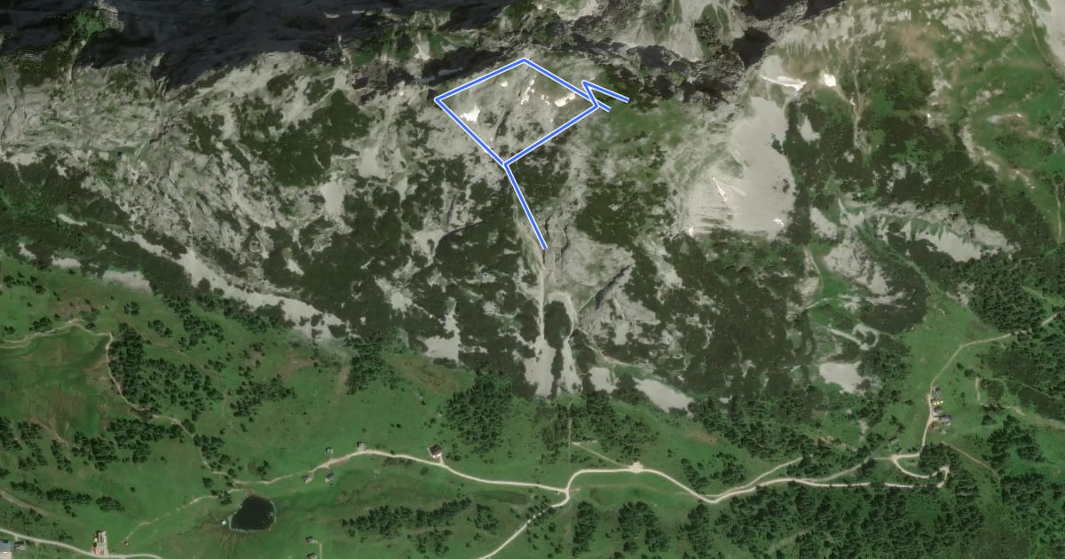 Маршрут Wanderweg 72 на спутниковом снимке