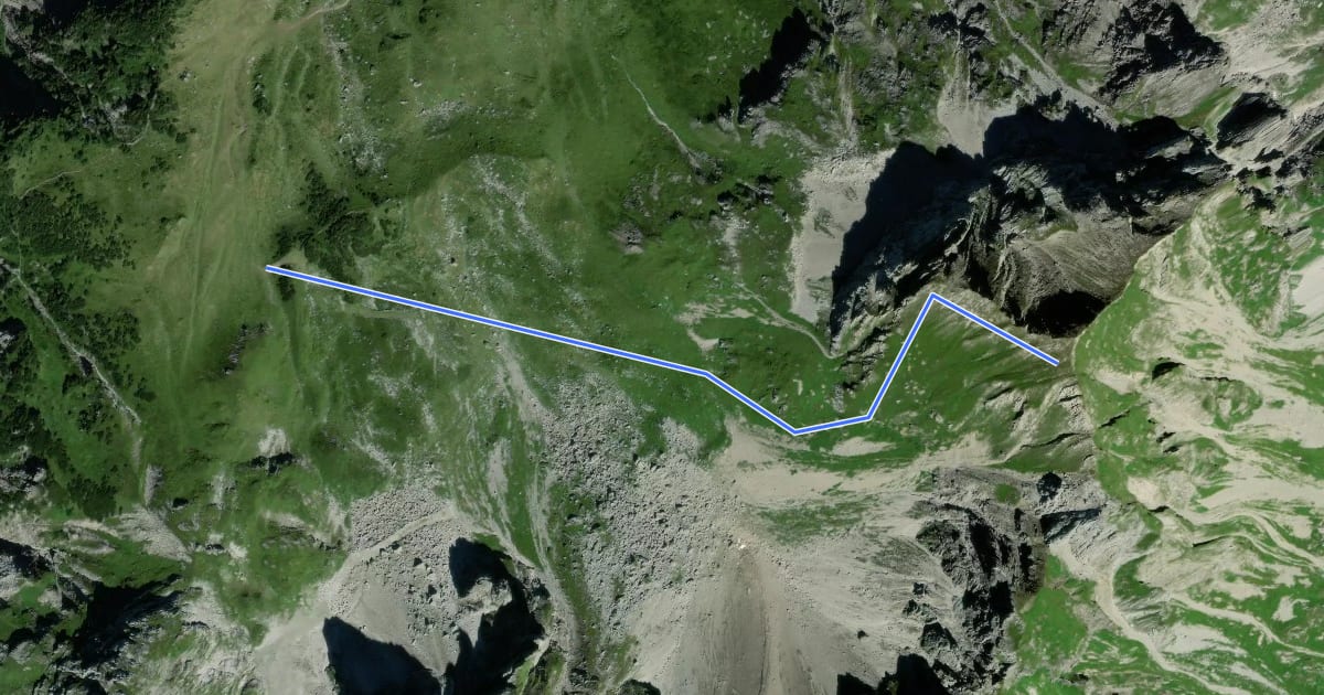 Маршрут Wanderweg 72 на спутниковом снимке