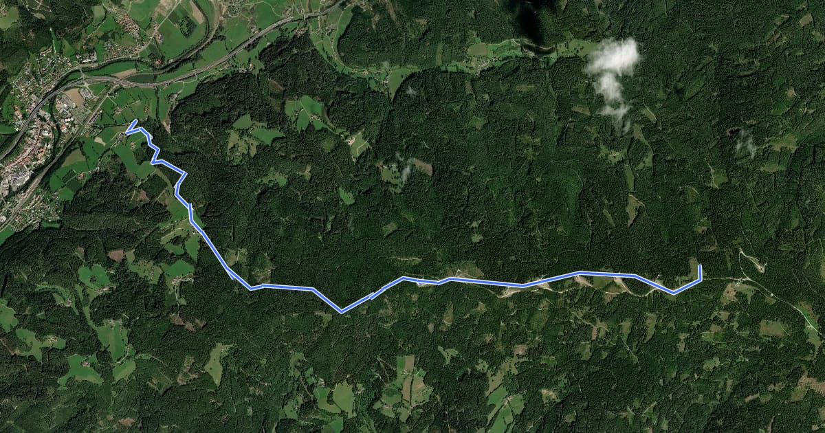 Маршрут Wanderweg 720 на спутниковом снимке
