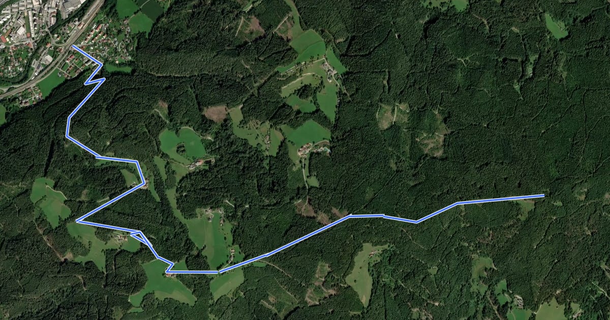 Маршрут Wanderweg 721 на спутниковом снимке