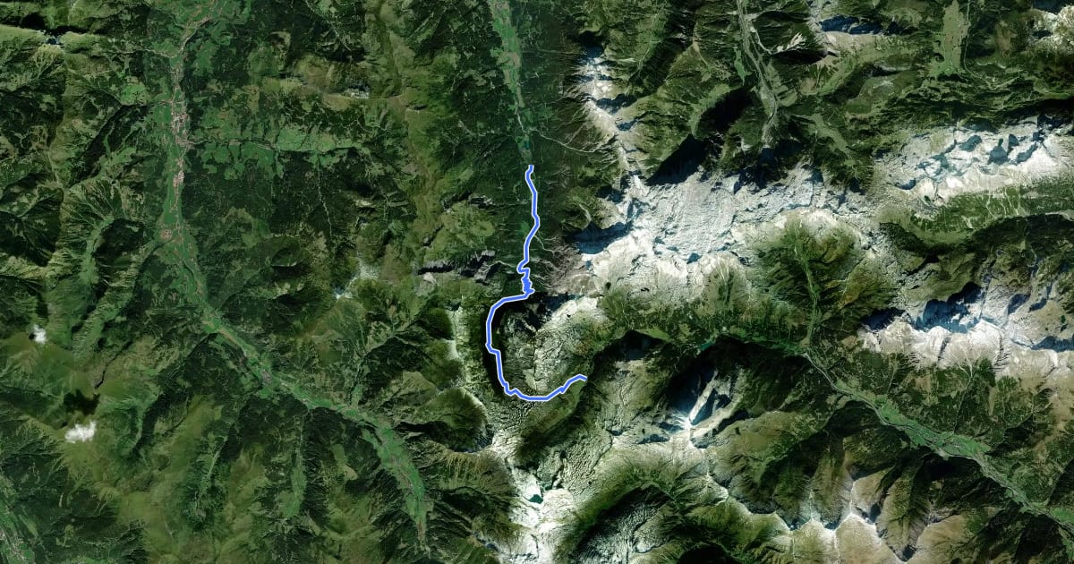 Маршрут Wanderweg 722 на спутниковом снимке