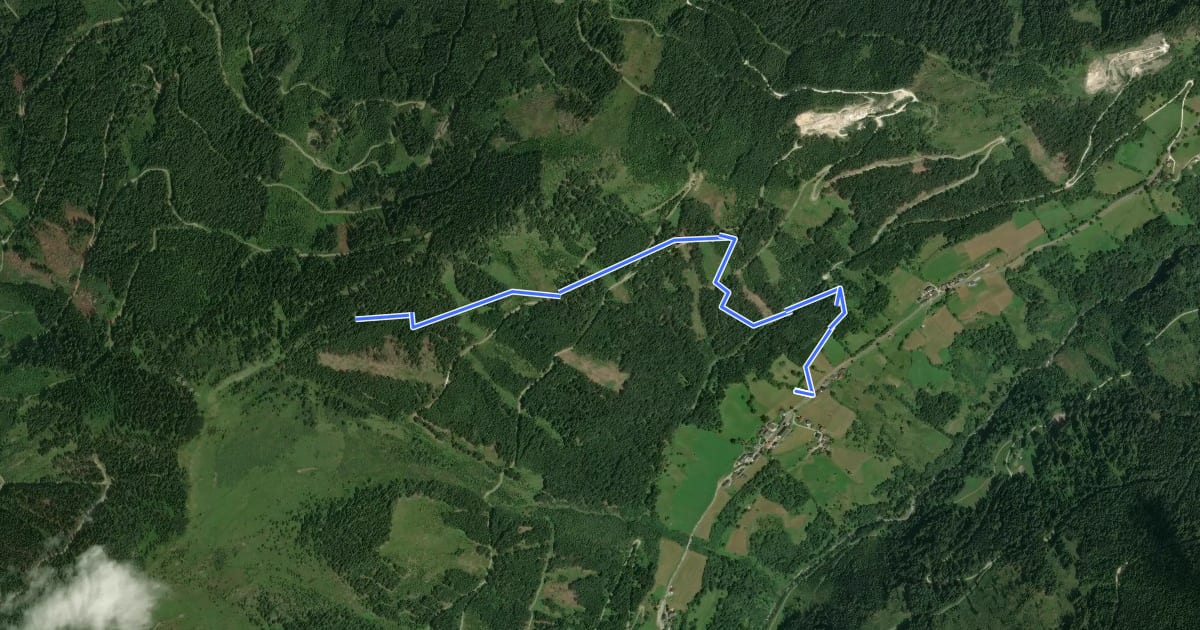 Маршрут Wanderweg 722 на спутниковом снимке