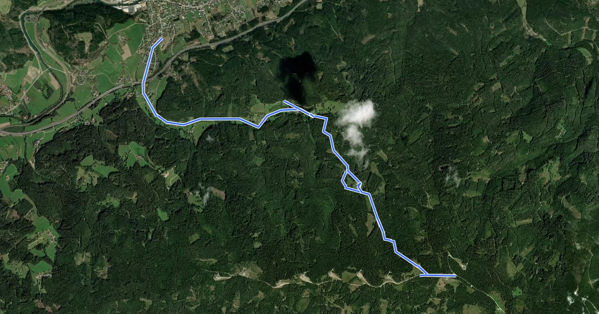 Маршрут Wanderweg 722 на спутниковом снимке