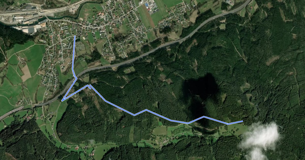 Маршрут Wanderweg 723 на спутниковом снимке