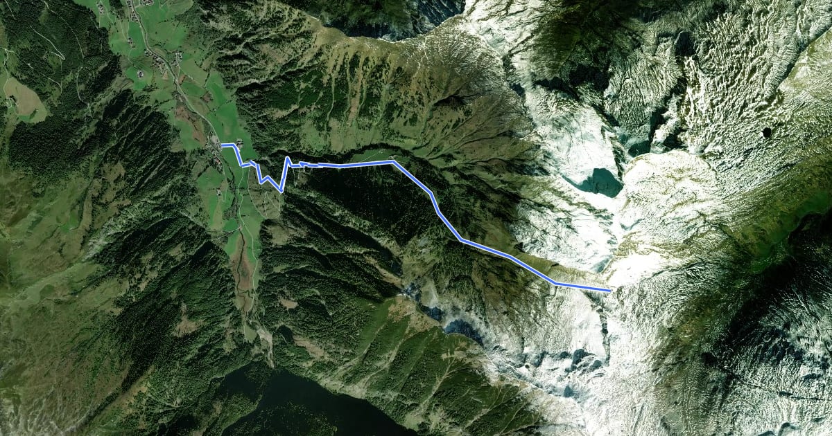 Маршрут Wanderweg 724 на спутниковом снимке