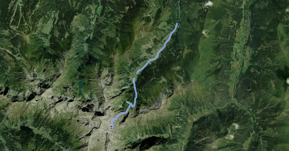 Маршрут Wanderweg 726 на спутниковом снимке