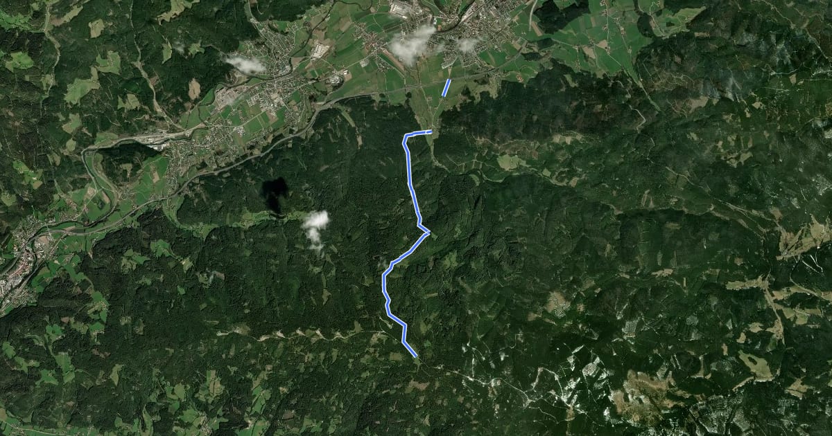Маршрут Wanderweg 729 на спутниковом снимке