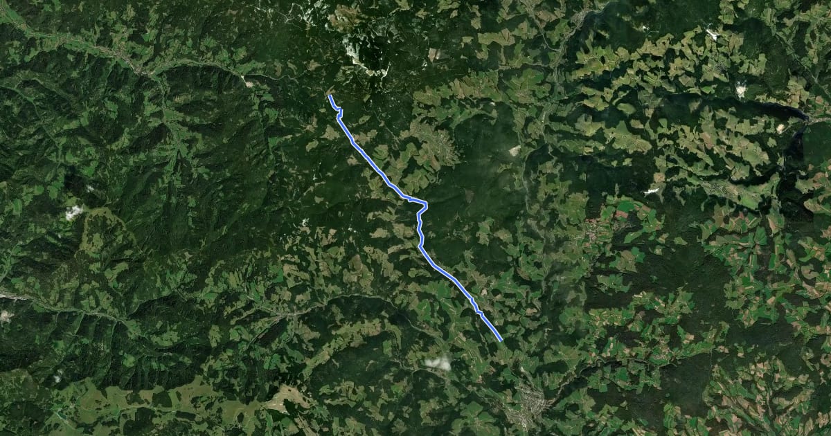 Маршрут Wanderweg 736 на спутниковом снимке