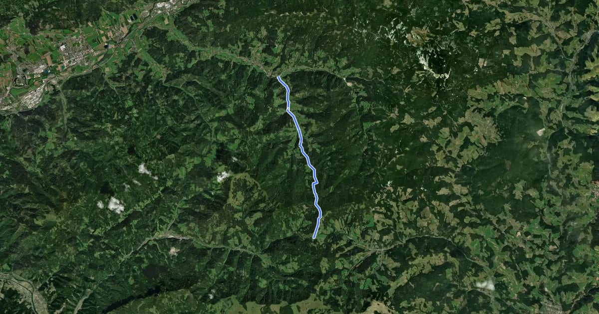 Маршрут Wanderweg 738 на спутниковом снимке