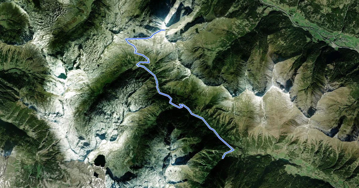 Маршрут Wanderweg 740 на спутниковом снимке
