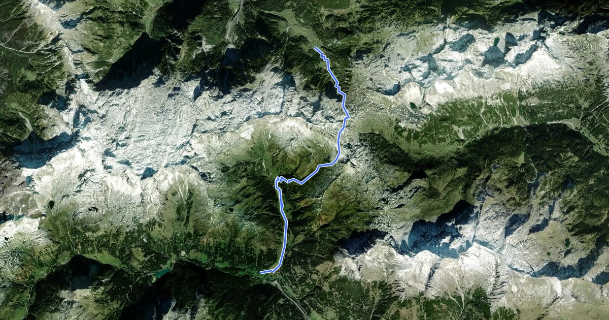 Маршрут Wanderweg 741 на спутниковом снимке