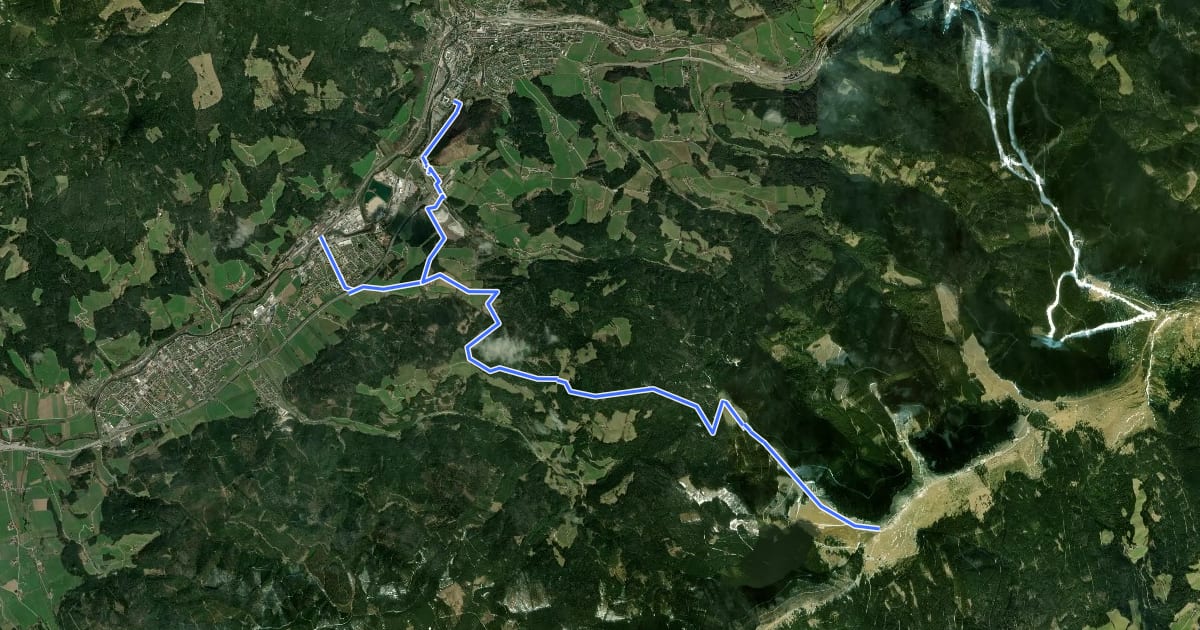 Маршрут Wanderweg 742 на спутниковом снимке