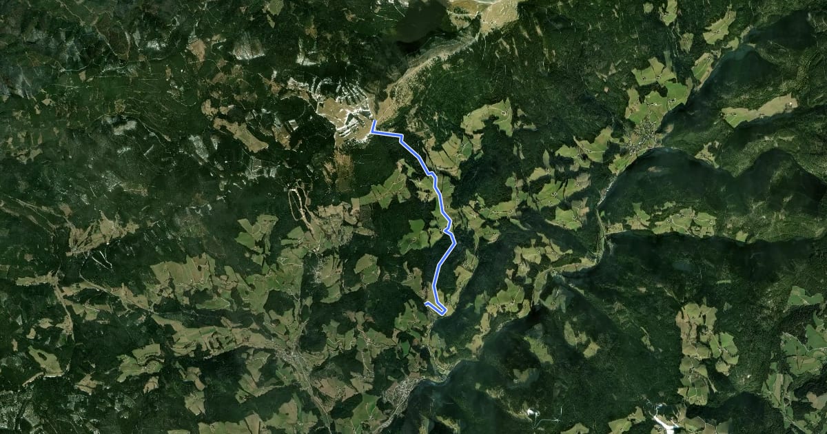 Маршрут Wanderweg 742a на спутниковом снимке